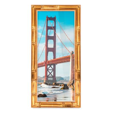 7x46 Frame Gold Bamboo Picture Frame Modern Photo Frame Includes UV Acrylic Shatter Guard Front Acid Free Foam Backing Board