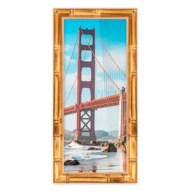 7x49 Frame Gold Bamboo Picture Frame Modern Photo Frame Includes UV Acrylic Shatter Guard Front Acid Free Foam Backing Board