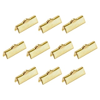 160Pcs Ribbon Crimp Clamp Ends 20mm Cord End Clasp for DIY Craft Gold ...