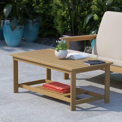 Indoor/Outdoor Poly Resin 2-Tier Adirondack Coffee Table