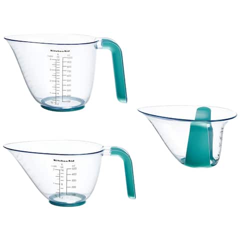 KitchenAid Gourmet Clear/ Aqua Sky 3-piece Measuring Jug Set - 3 piece