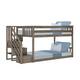 Max and Lily Twin over Twin Low Bunk Bed with Staircase