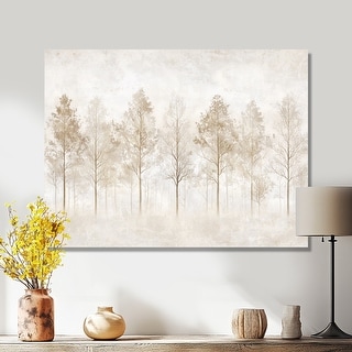 Designart Ethereal Birch Treelined Forest - Botanical Canvas Wall Art