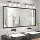 preview thumbnail 16 of 78, Extra Large Metal Frame Wall Mirror Black Tempered Glass for Bathroom 28x60