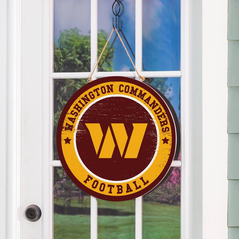 Washington Commanders Wooden Door Decor Wall Sign - Multi-Color