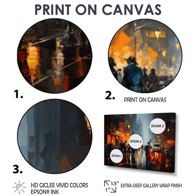 Designart "African American Harlem City" African American Framed Wall Art Prints