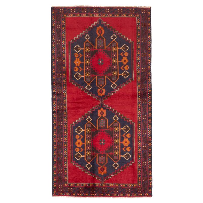 ECARPETGALLERY Hand-knotted Teimani Red Wool Rug - 3'3 x 6'6