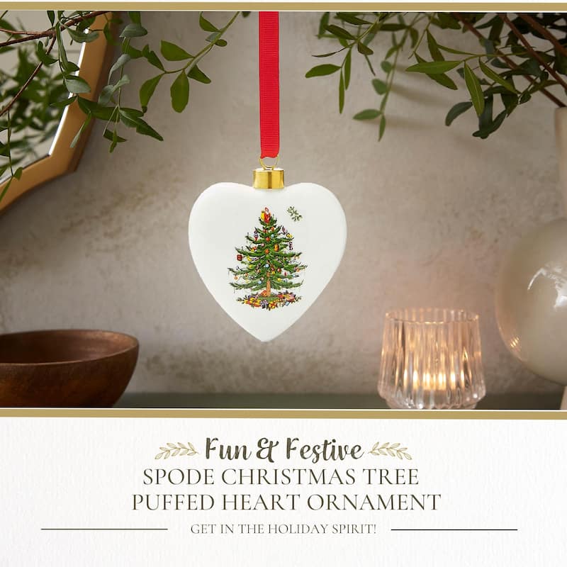 Spode Tree Puffed Heart Ornament
