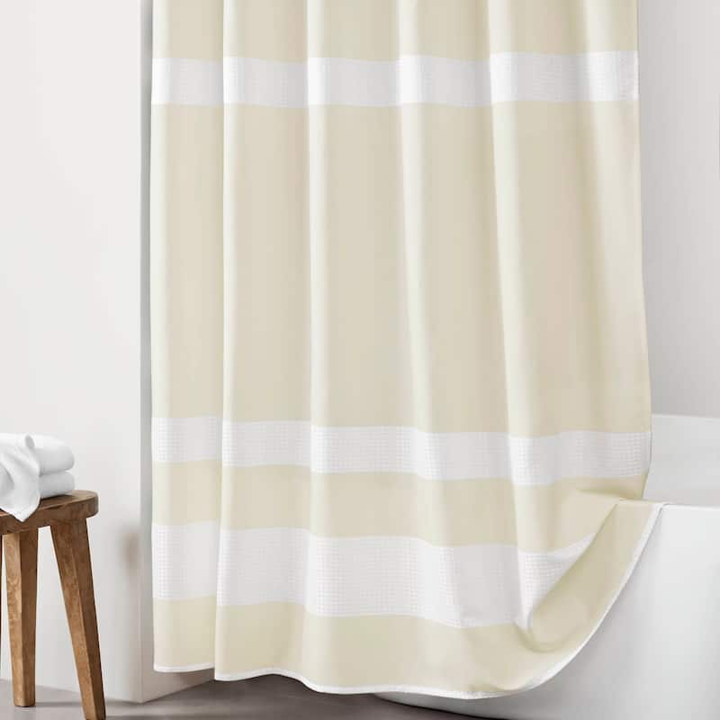 Madison Park Spa Waffle Shower Curtain with 3M Treatment