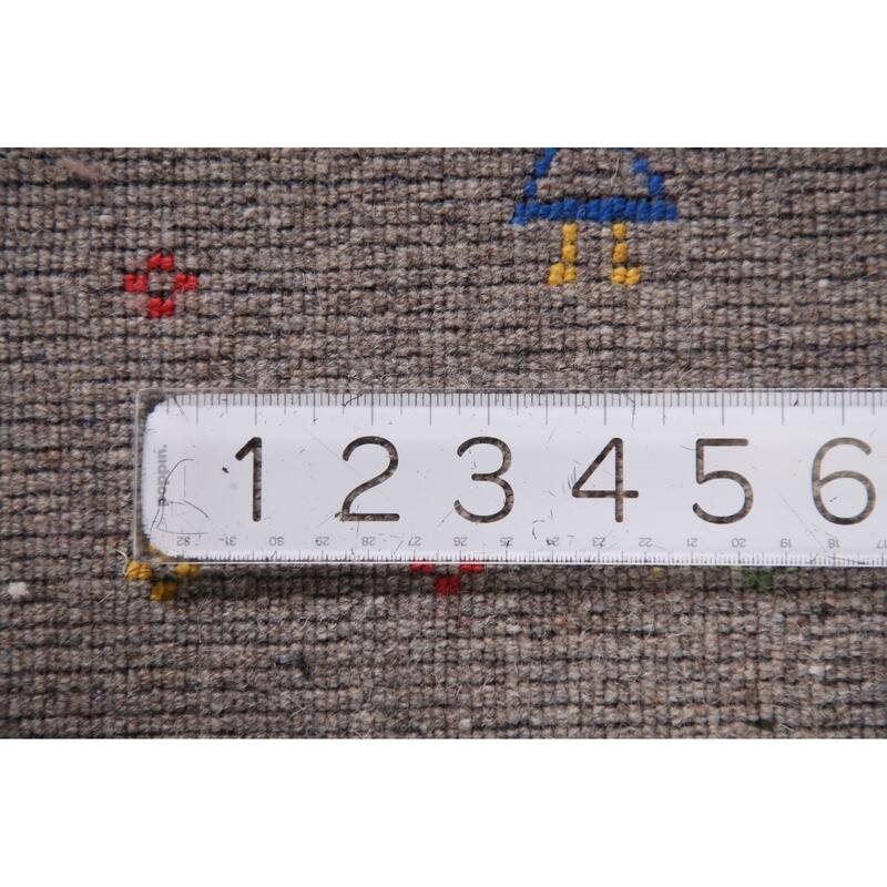 Tribal Gray Gabbeh Oriental Area Rug Handmade Wool Carpet - 7'9" x 9'10"