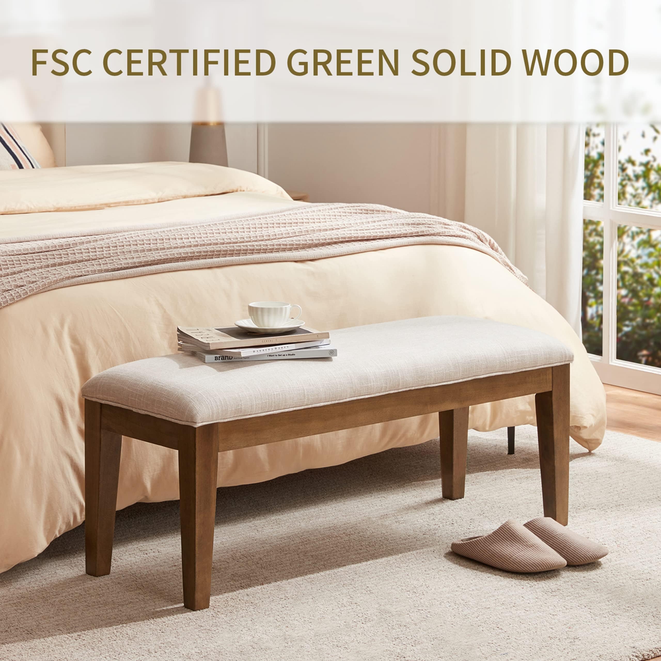 Upholstered Entryway Bench Bedroom Bench for End of Bed Dining