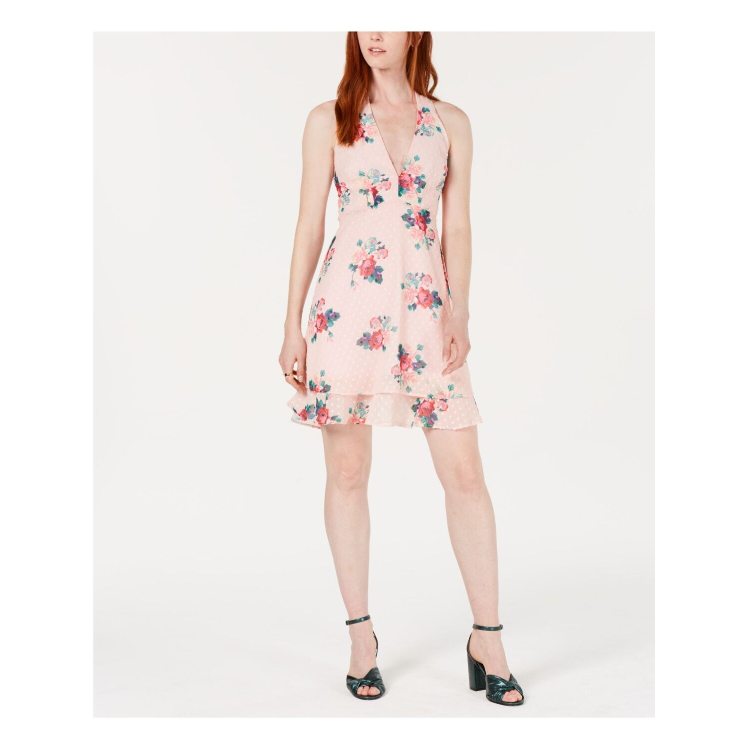 pink floral shift dress