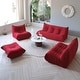preview thumbnail 13 of 43, Teddy Fabric Lazy Sofa Sets for Bedroom Living Room,Comfortable Bean Bag Chair Floor Couch