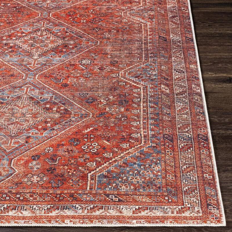 Livabliss Traditional Amelie Medallion Washable Area Rug