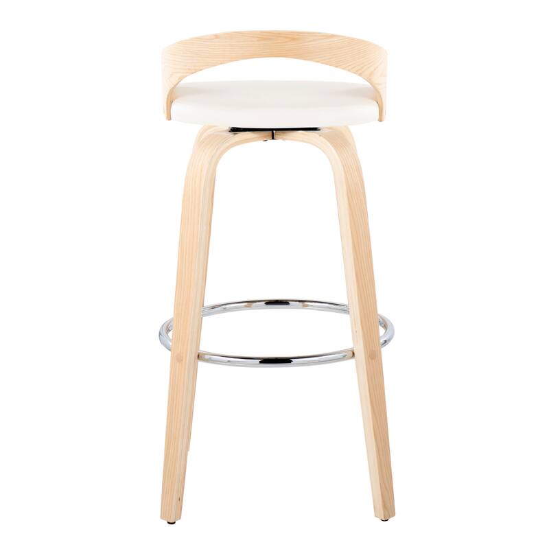 Carson Carrington Stavanger 30" Fixed-Height Bar Stool with Bent Wood Legs & Round Footrest (Set of 2)