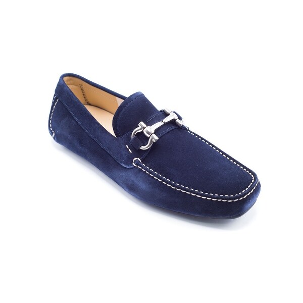 navy blue ferragamo loafers