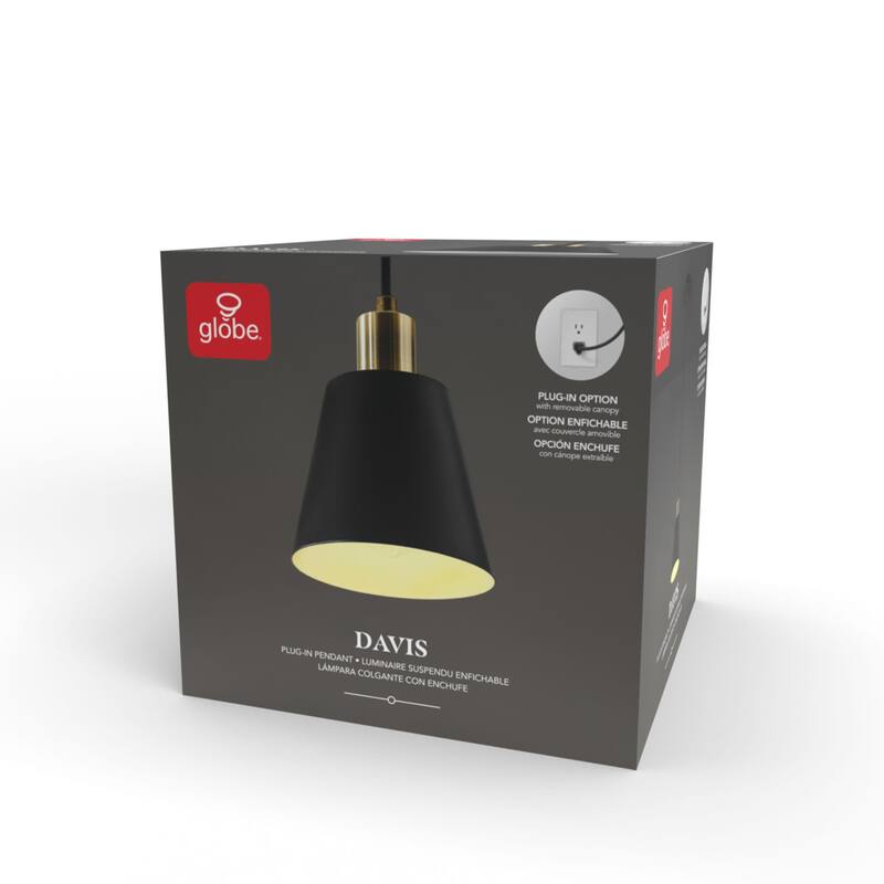 Globe Electric 91007799 Davis 6" Wide Plug-In Mini Pendant