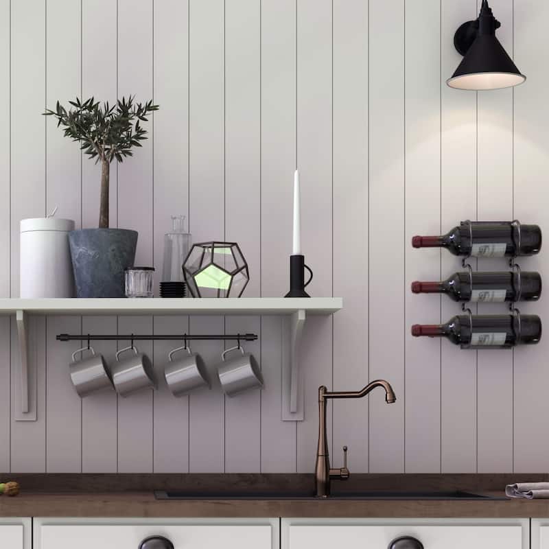 Wallniture Dijon Wine Rack, Wall Storage for 3 Bottles, Black