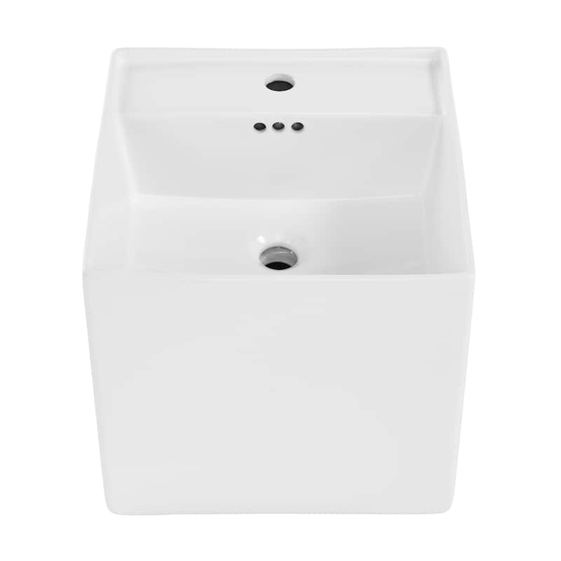 Strasbourg 16.5" Square Wall-Mount Bathroom Sink - 16.8" x 16.8" 16"