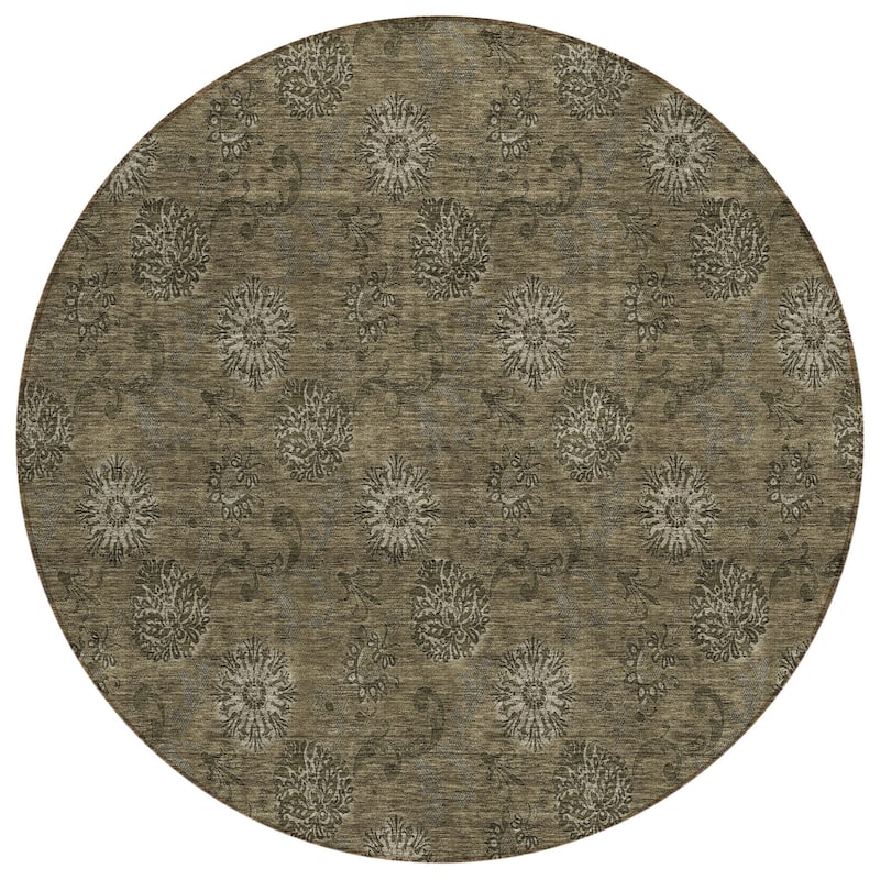 HomeRoots Floral Transitional Rectangle Outdoor Rug