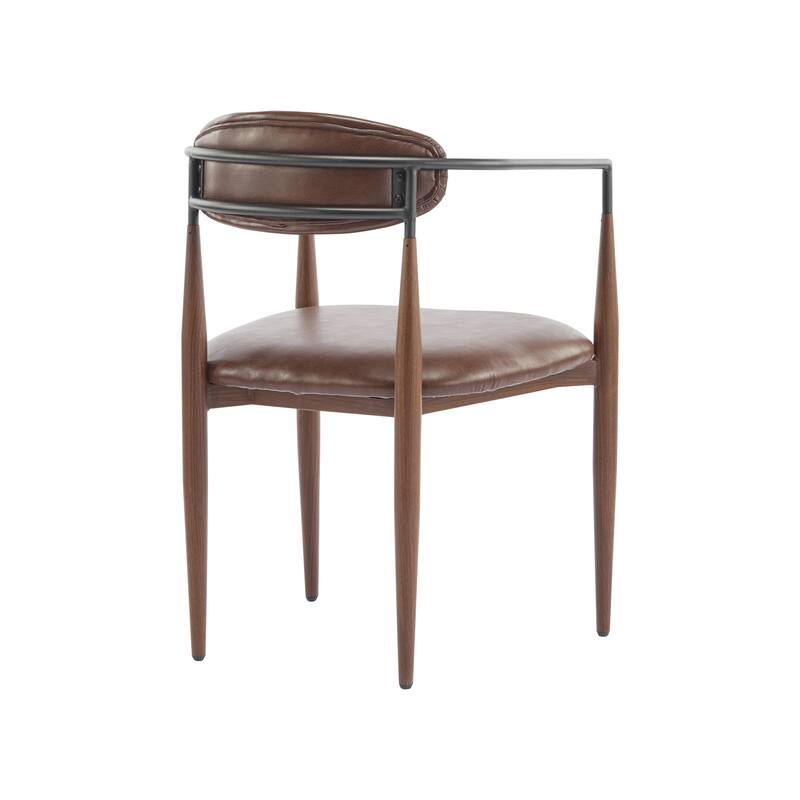 Modern Industrial Elmore Upholstered Dining Chairs (Set of 2) with Iron Frame by Christopher Knight Home