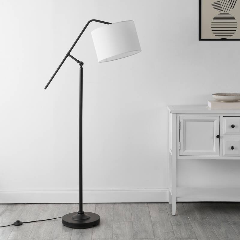 SAFAVIEH Lighting Blanchie 63" Modern & Contemporary Floor Lamp - 26" W x 13" D x 63" H - Black - 26Wx13Dx63H