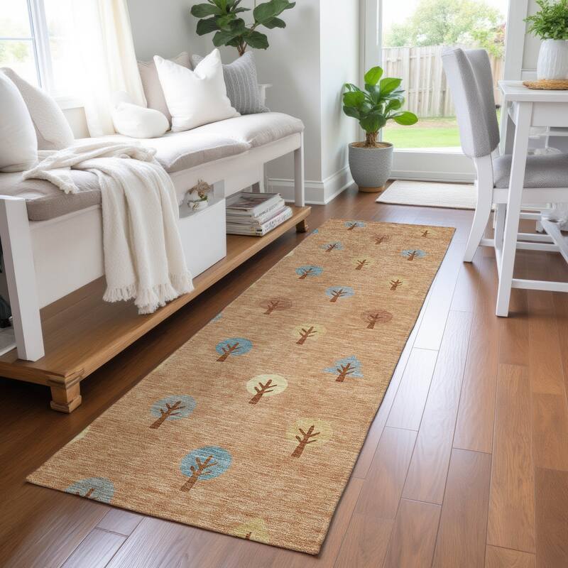 Machine Washable Indoor/ Outdoor Modern Mulvane Chantille Rug