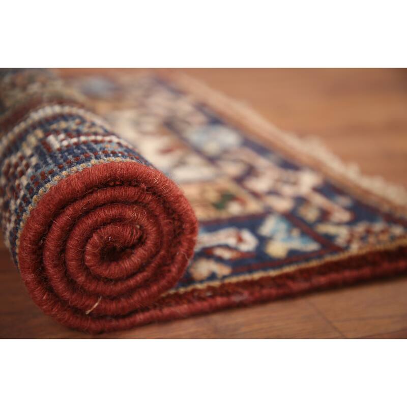 Hand Knotted Oriental 100% Wool Carpet Traditional Medallion Oranges & Rust Heriz (serapi) Area Rug - 3' 0'' X 2' 0''