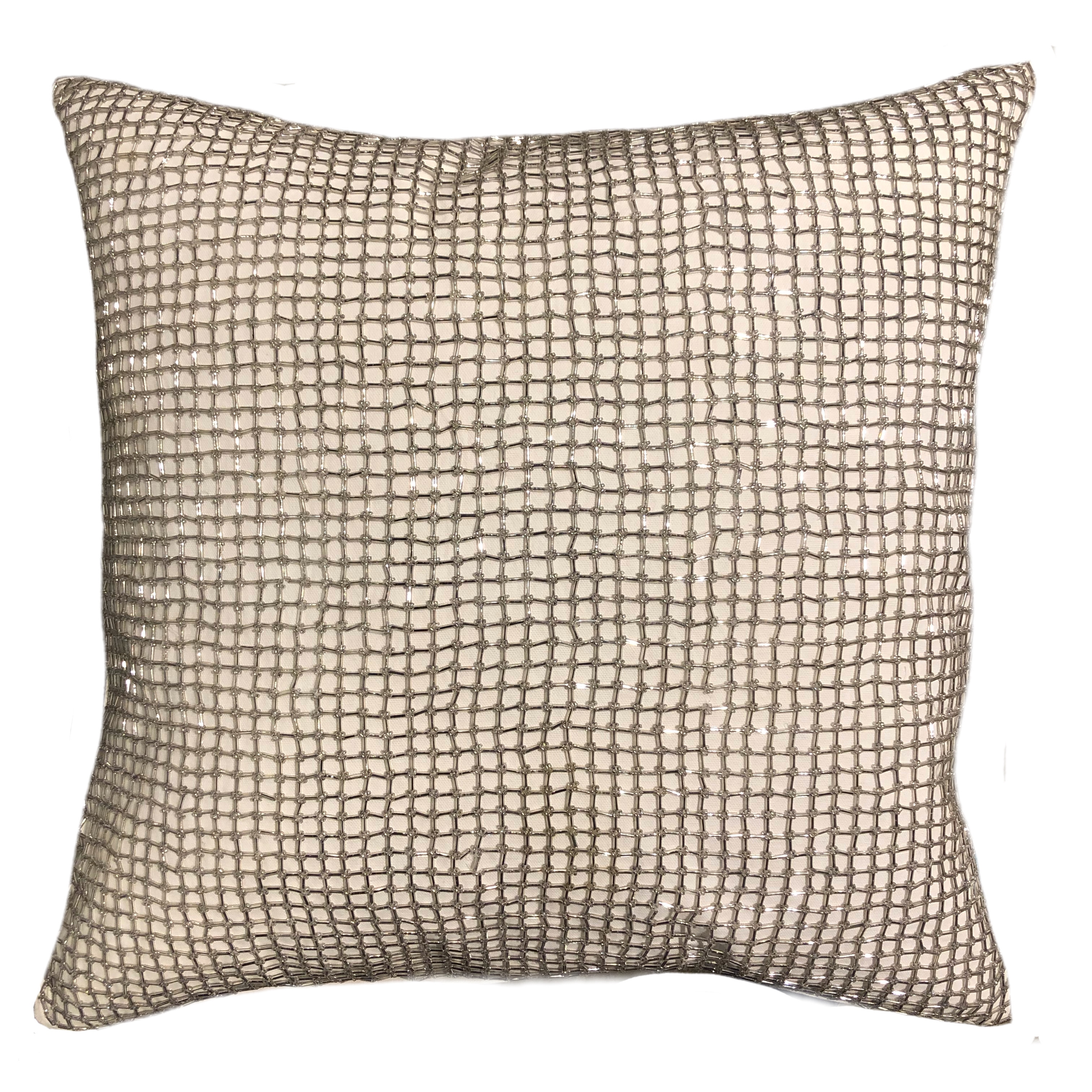 Pillow Tossino 20 x 20 With Glass Long Beads Feather Down Fill