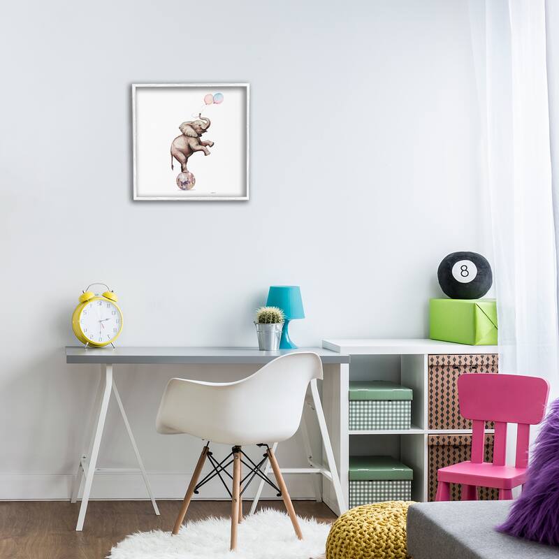 Stupell Elephant & Balloons Disco Framed Giclee Art Design By Amanda Greenwood