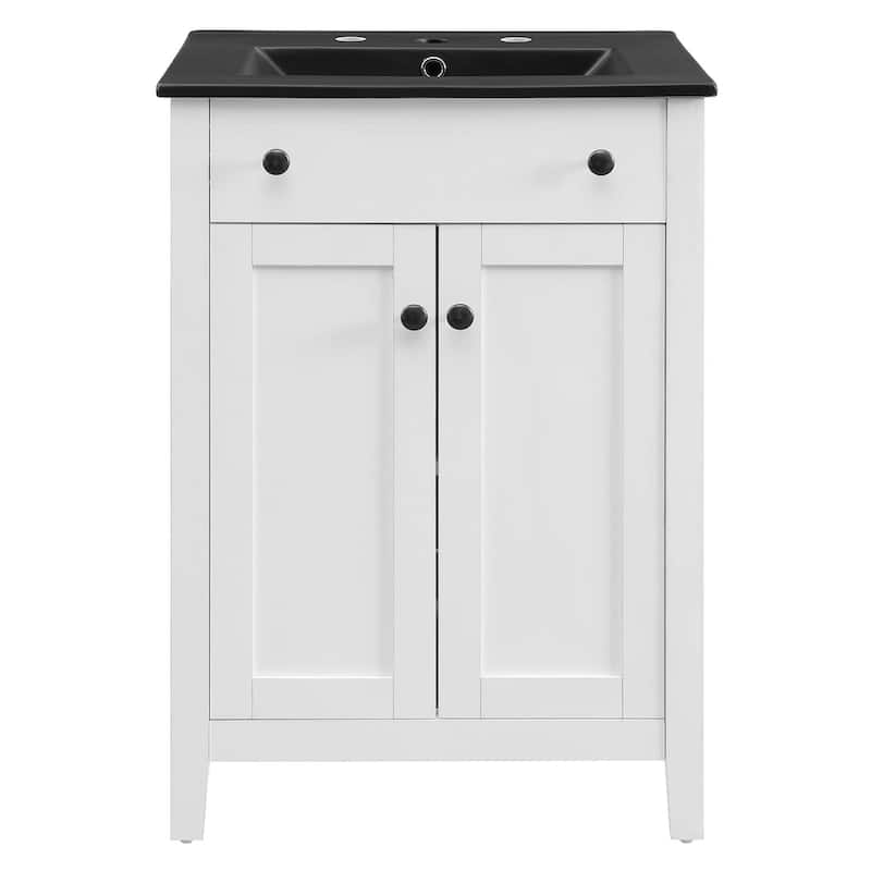 Nantucket 24" Bathroom Vanity - White Black