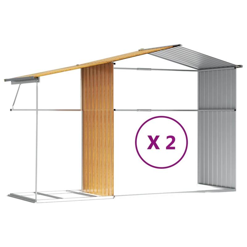 vidaXL Garden Shed Metal Outdoor Storage Tool Shed House Galvanized Steel