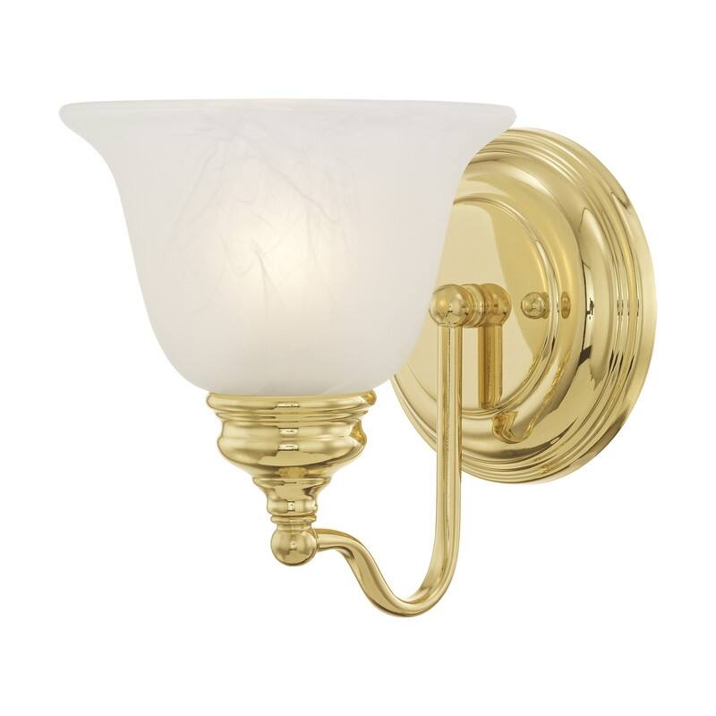 Livex Lighting 1-light Polished Brass Bath Light, 1351-02 - 6.25" W X 7.5" H X 8" EXT