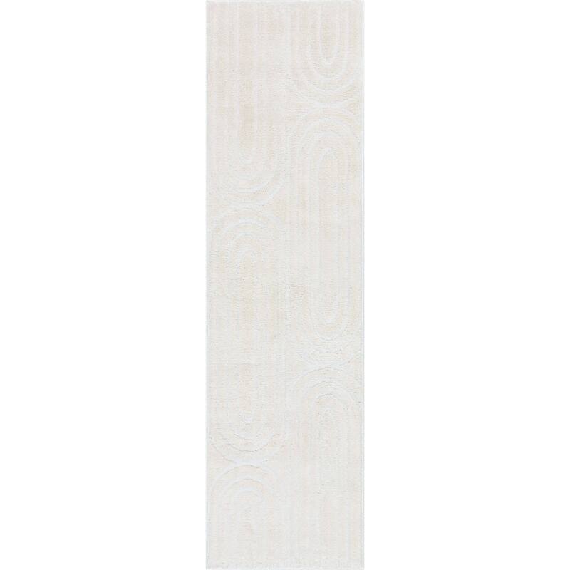Well Woven Feliz Modern Soft Shag Geometric High-Low Textured Area Rug