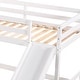 preview thumbnail 13 of 25, Wood Full and Twin Size L-Shaped Bunk Bed with Slide and Short Ladder, Bunk Bed Frame with Slats Support, No Box Spring Needed