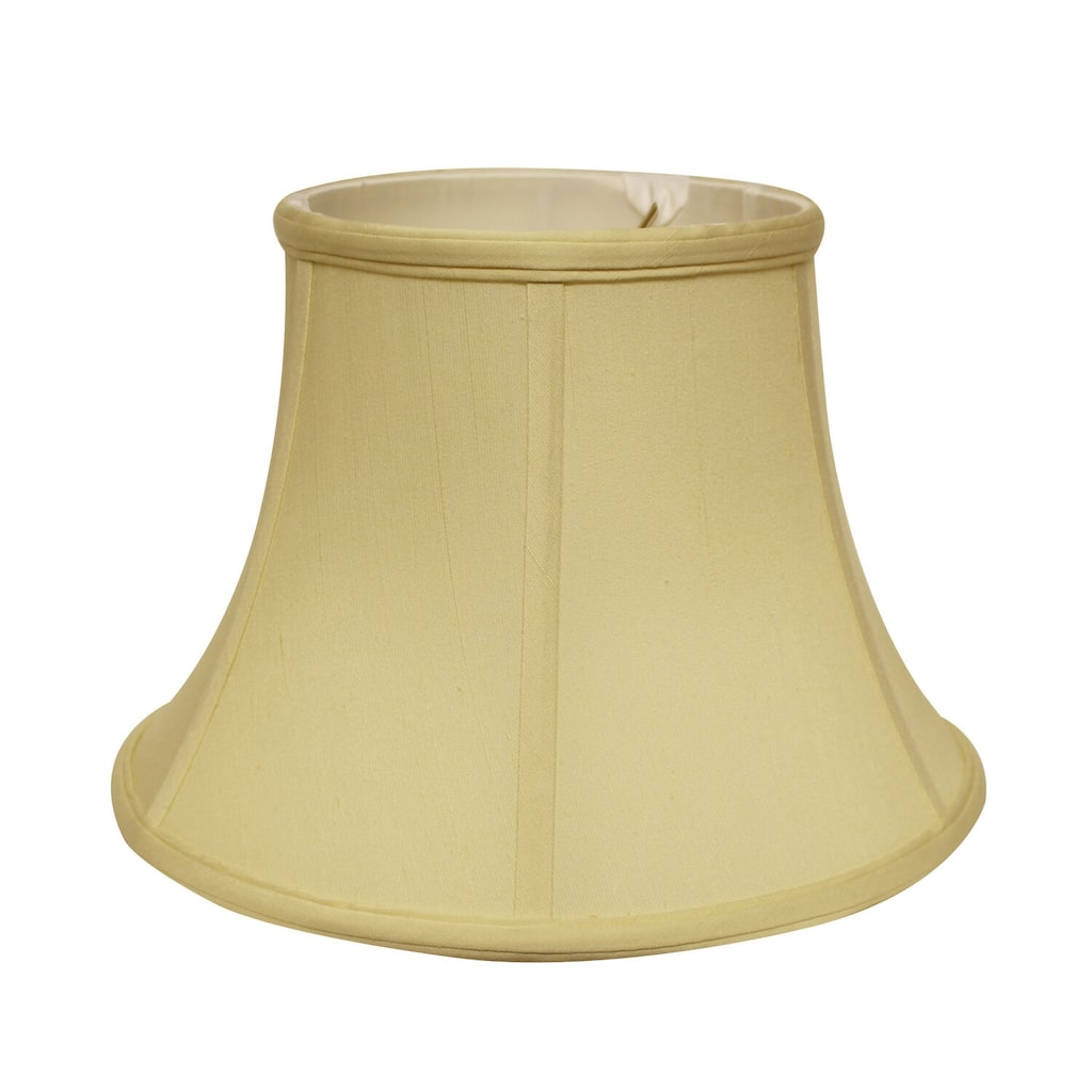 Lampshade Slant Drum Softback - 12"W x 8"H, Antique White, Metal Fitter, Bell Shape Decor - 8