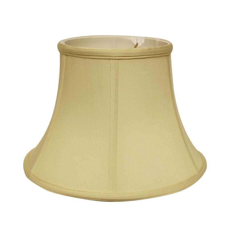 Lampshade Slant Drum Softback - 12"W x 8"H, Antique White, Metal Fitter, Bell Shape Decor - 8
