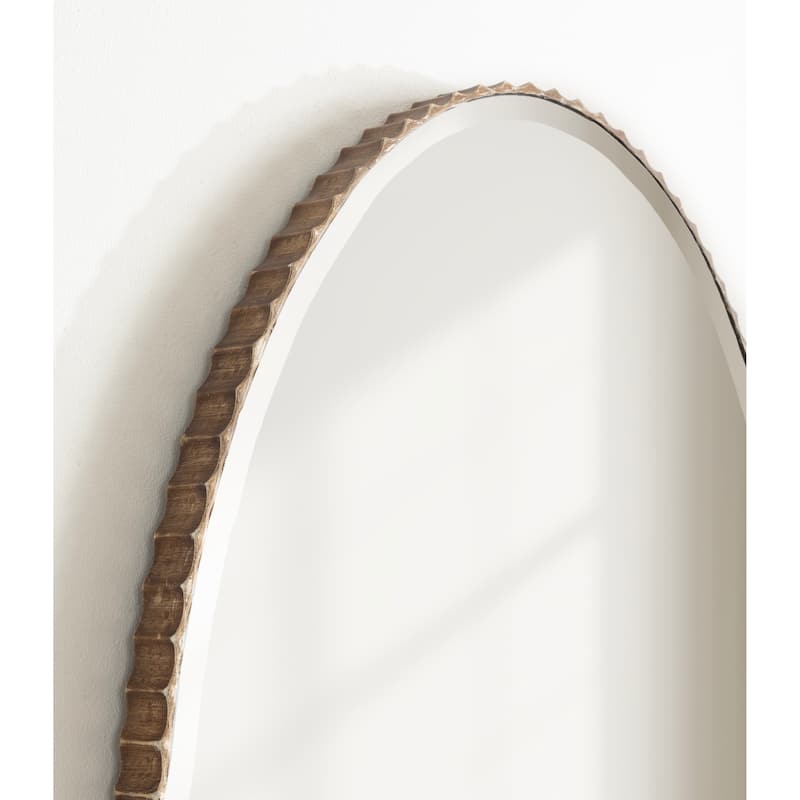 Kate and Laurel Elmora Fluted Oval Wall Mirror