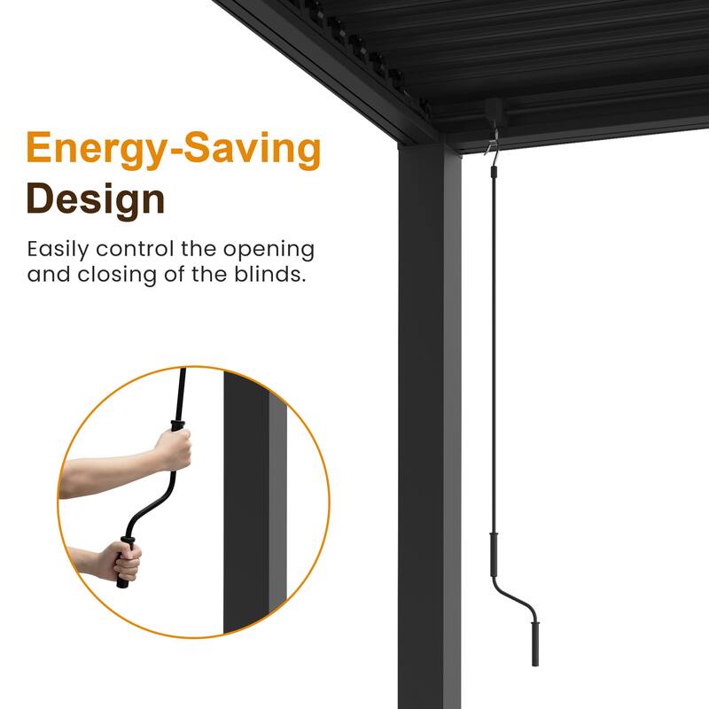 12' x 20' Aluminum Pergola with Adjustable Louvered Roof