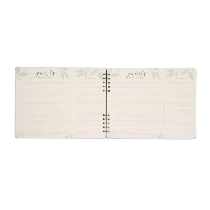 Paper Junkie Personalized Rustic Style Wedding Guest Book for Reception, Rehearsal Dinner (112 pages, 11.25 x 8.75 In)