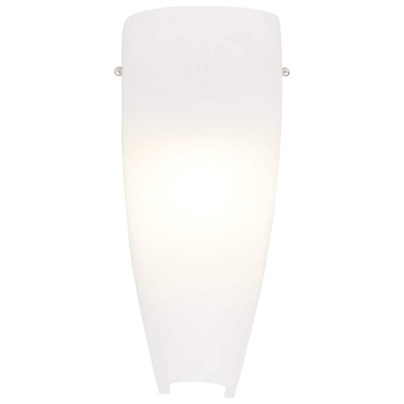 Access Lighting Daphne 1 Light Wall Sconce - Brushed Steel Finish - Alabaster Shade