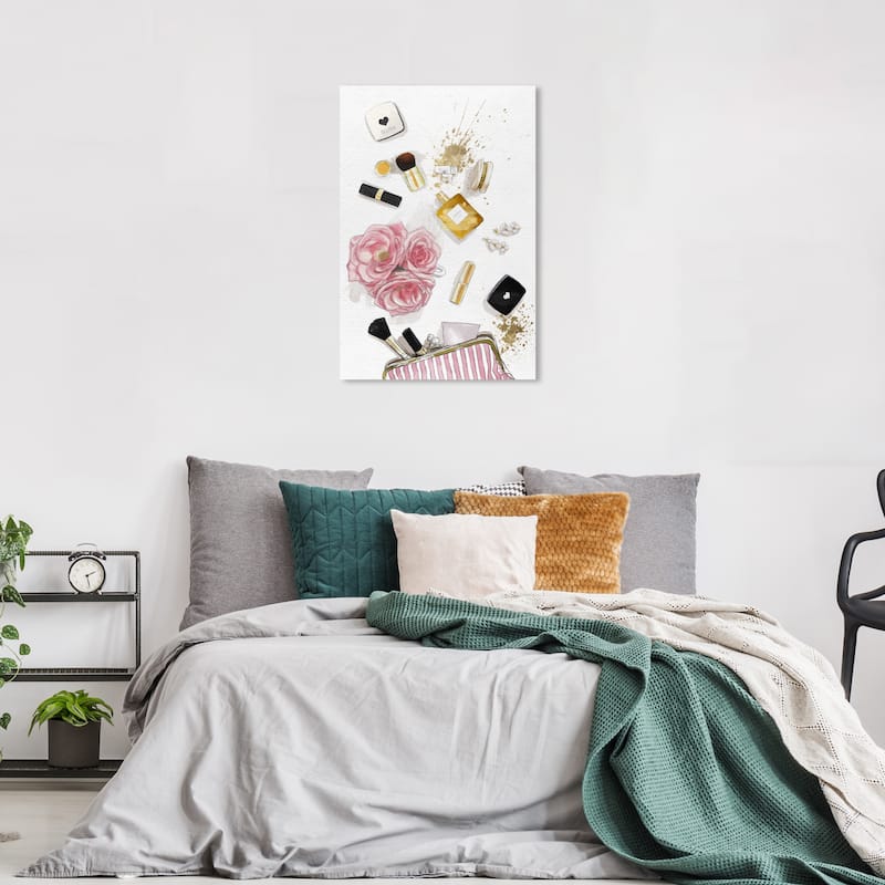 Wynwood Studio Canvas Fashion and Glam Inside my Bag Blush Pink and Light Pink Glam Wall Art Canvas Print - 36 x 24