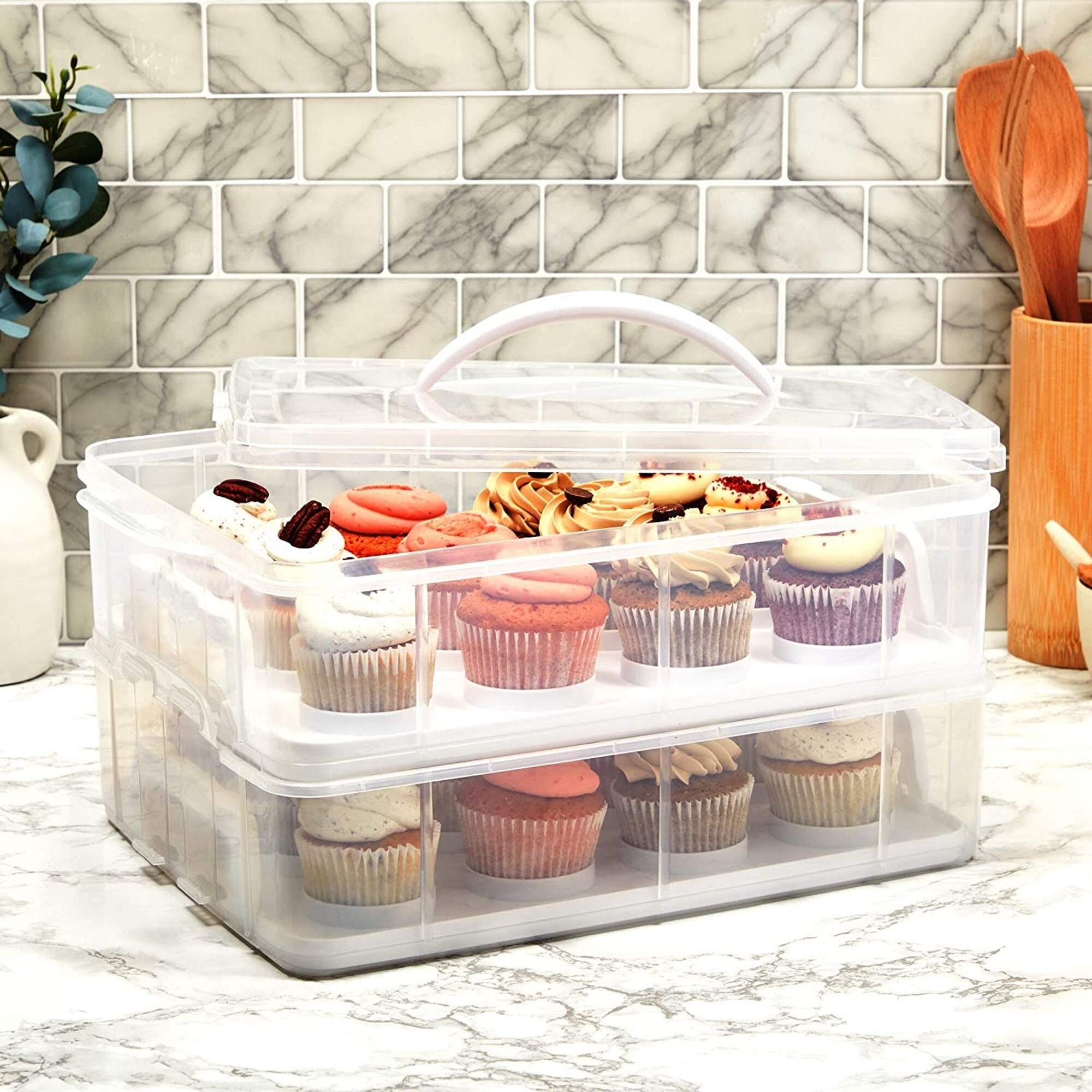 https://ak1.ostkcdn.com/images/products/is/images/direct/8e11483332f79831a3d45b723d948ca20d0a655c/2-Tier-Cupcake-Carrier-with-Lid%2C-Holds-24-Cupcakes-%2813.5-x-10.25-x-7.5-In%29.jpg
