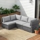 preview thumbnail 4 of 24, 4-Piece Oversized Outdoor Modular Sofa Set, 27.5" Wide Wicker Patio Conversation Set with 4-Inch Thick Cushions Light Gray Cushion/Gray Frame