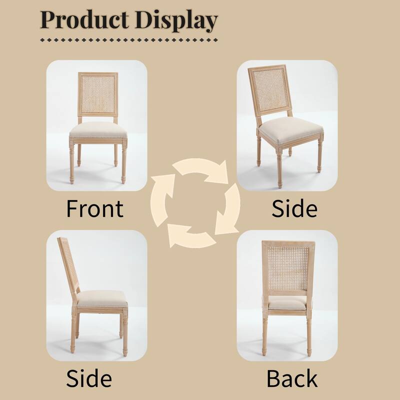Kitchen Chair Side Chair Vanity Chair Coffee Chair Office Chair Beige Reception Chair with Wood Legs