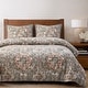 preview thumbnail 4 of 11, HiEnd Accents Carmen Taupe Linen Medallion Vintage Kilim Modern Rustic 3 Piece Duvet Cover Set