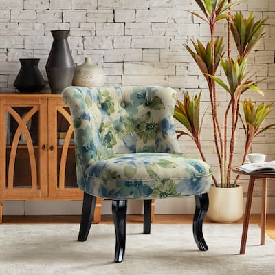 Bella Living Room Armless Accent Chair with Button-Tufted Back by HULALA HOME