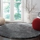 preview thumbnail 36 of 41, SAFAVIEH Handmade Toronto Shag Orphee Polyester Rug 5' Round - Dark Grey - Round