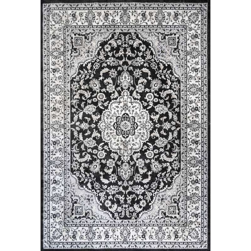 JONATHAN Y Acanthus Modern Persian Floral Area Rug - 8 X 10 - Cream/Gray/Black