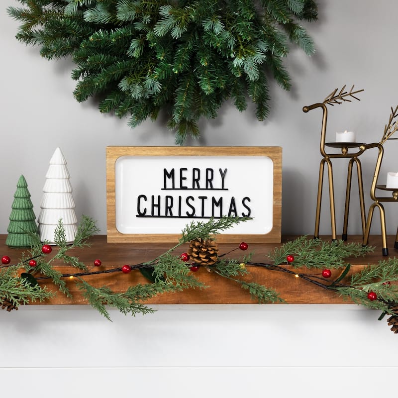 Pre-Lit B/O Pinecone, Berry and Leaf Christmas Garland - 4.5' - Warm White Lights